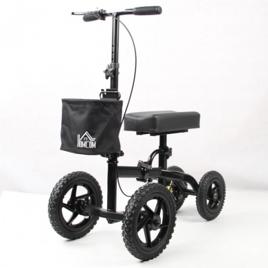 Outdoor Knee Scooter Walker With Drum Brake With 10inch Pneumatic Tire